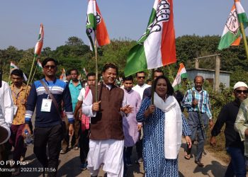 বক্সনগর বিধানসভা এলাকায় কংগ্রেসের পদ যাত্রা।