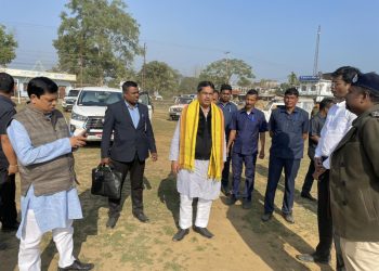 অমিত শাহের সভাস্থল পরিদর্শন করলেন মুখ্যমন্ত্রী