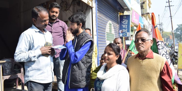 বাড়ি বাড়ি প্রচারে তৃণমূল