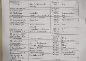 বিধানসভা নির্বাচনের প্রার্থী তালিকা ঘোষণা করল বামফ্রন্ট