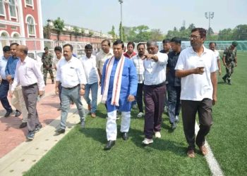 ১১ এপ্রিল মঙ্গলবার টি.এফ.এ আধিকারিকদের নিয়ে উমাকান্ত ময়দান পরিদর্শন করেন