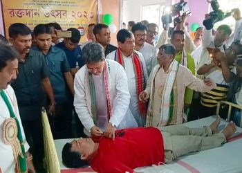 ৩০শে এপ্রিল আগরতলা জ্যাকশন গেট এলাকায় রক্তদান শিবিরের আয়োজন করা হয়