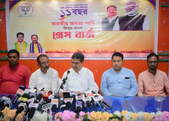 বিকশিত ভারতের অমৃত কাল ,সুশাসন ,গরীব  কল্যাণের ১১ বছরের পূর্তি উপলক্ষে মুখ্যমন্ত্রী প্রফেসর ডা: মানিক সাহা  ভারতীয় জনতা পার্টির কার্যালয়ে সাংবাদিক সম্মেলন আয়োজন করা হয়