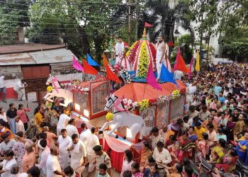 জগন্নাথ মন্দিরের ফেরা রথে ভক্তদের উপচে পড়া ভীড় ছিল আজ।।