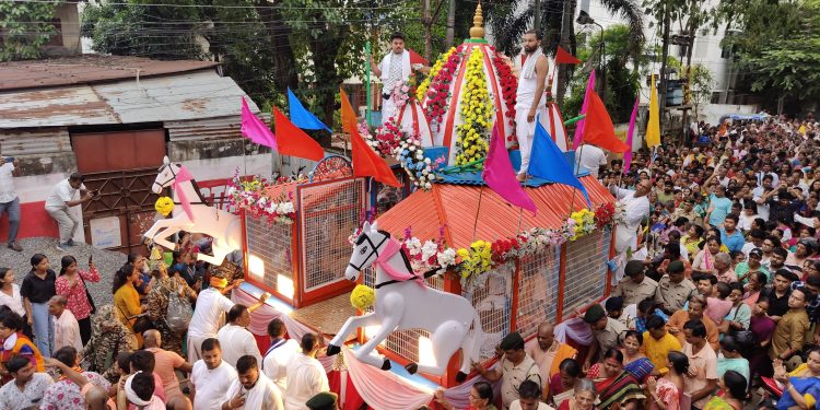 জগন্নাথ মন্দিরের ফেরা রথে ভক্তদের উপচে পড়া ভীড় ছিল আজ।।