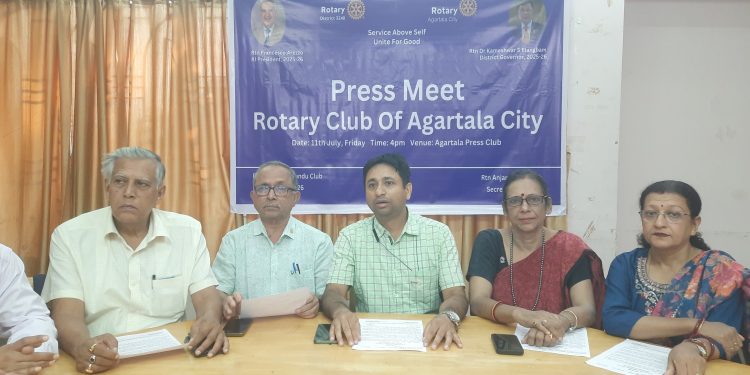“রোটারি ক্লাব অফ আগরতলা সিটির ২৪তম বর্ষপূর্তি ও নতুন কার্যনির্বাহী কমিটির দায়িত্ব গ্রহণ অনুষ্ঠান ১৩ জুলাই সন্ধ্যা ৬টায়, সুকান্ত একাডেমী।