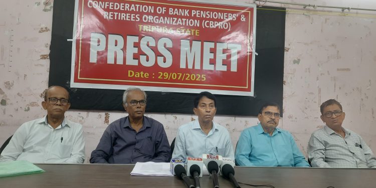 ত্রিপুরায় CBPRO-র সাংবাদিক সম্মেলনে নেতৃবৃন্দ, ২৯ জুলাই ২০২৫।