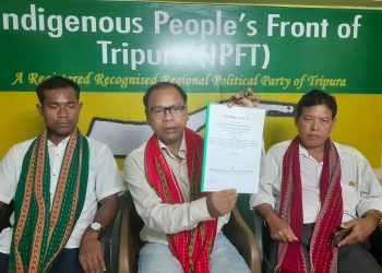 সাংবাদিক সম্মেলনে তিনটি গুরুত্বপূর্ণ বিষয় তুলে ধরেন IPFT সাধারণ সম্পাদক সপন দেববর্মা।