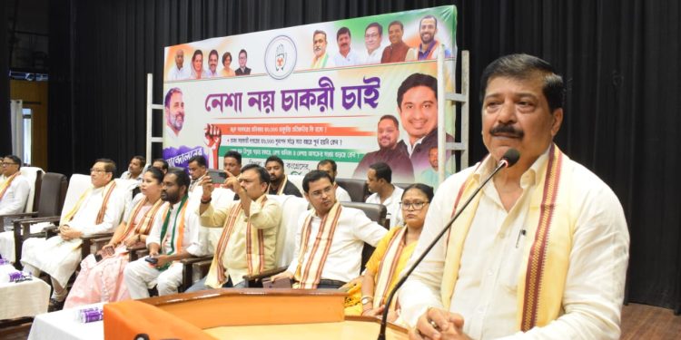 নেশা নয় চাকরী চাই এই স্লোগানকে সামনে রেখে ত্রিপুরা প্রদেশ যুব কংগ্রেসের উদ্যোগে একদিনের বর্ধিত সভার আয়োজন করা হয় আগরতলা মুক্তধারা হলে।