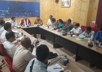 উচ্চ  শিক্ষা ভবনে শিক্ষা মন্ত্রী কিশোর বর্মন রিভিউ মিটিং