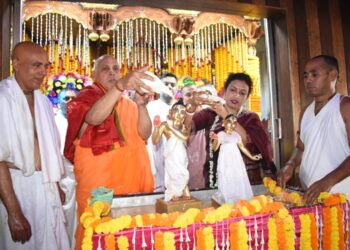 আগরতলার ইসকন মন্দিরে ভক্তিভরে পালিত হলো রাধাষ্টমী, শ্রীরাধার আরাধনায় মগ্ন ভক্তরা