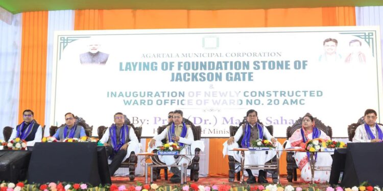 ভূমি পূজনের মাধ্যমে জ্যাকসন গেট নির্মাণের শুভ সূচনা—ভিত্তিপ্রস্তর স্থাপন করলেন মুখ্যমন্ত্রী ডাঃ মানিক সাহা।