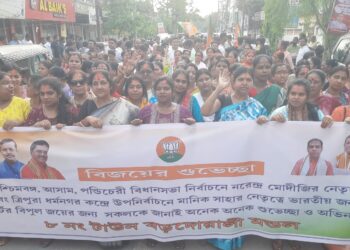 জয়ের আনন্দে পথে নেমে বিজেপি কর্মী-সমর্থকরা, বড়দোয়ালী মণ্ডলে উৎসবের আবহ
