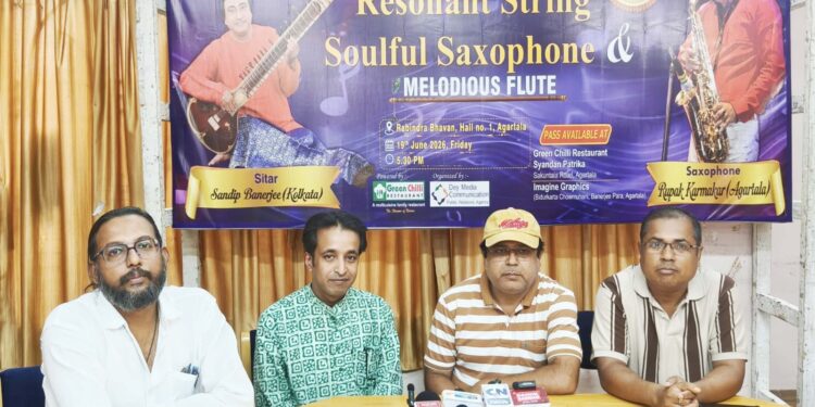 ১৯ জুন আগরতলার রবীন্দ্র শতবার্ষিকী ভবনে ‘Resonate Strings – Soulful Saxophone Melodies & Flute’—সুরে সুরে মুগ্ধতার এক বিশেষ সন্ধ্যার অপেক্ষায় শহর।