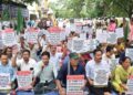 সাত দফা দাবিতে সার্কিট হাউসের সামনে TYF-এর গণঅবস্থান।