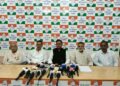 রাজ্য কংগ্রেসের সভাপতি আশিস কুমার সাহা ও প্রদেশ কংগ্রেসের দায়িত্বপ্রাপ্ত সপ্তগিরি উলাকার যৌথ সাংবাদিক সম্মেলন।